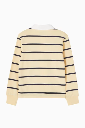 Serif Logo Rugby Shirt in Cotton