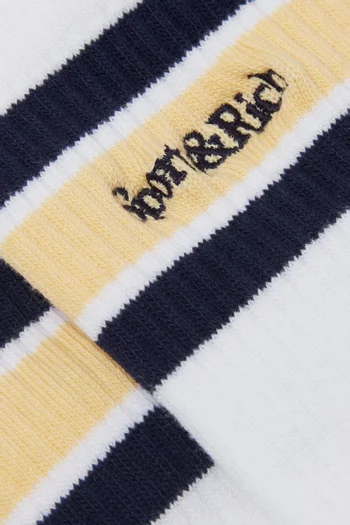 Serif Logo Socks in Stretch-cotton