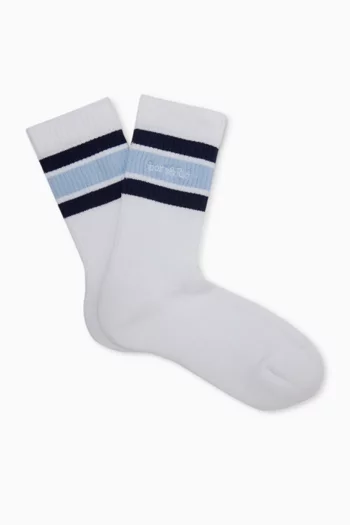 Serif Logo Socks in Stretch-cotton