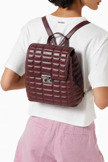 Tribeca Small Quilted Backpack in Leather