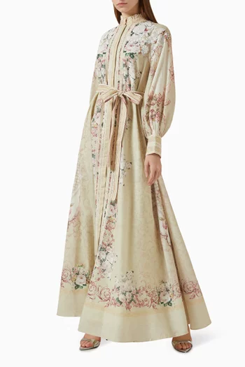 Veline Embroidered Dress in Linen