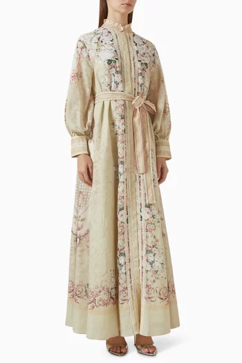 Veline Embroidered Dress in Linen