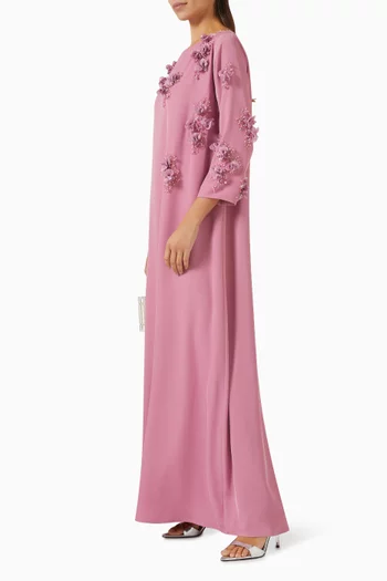 3D Floral-applique Kaftan