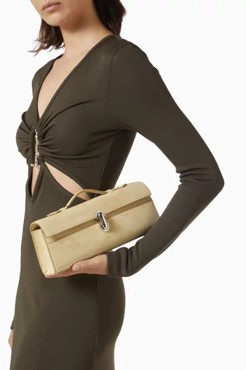 Slim Symmetry Pochette Top-handle Bag in Suede