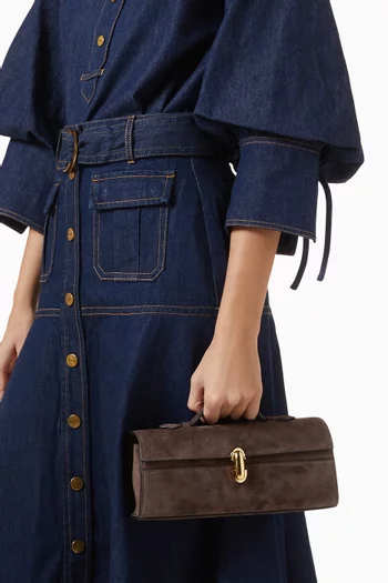 Slim Symmetry Pochette Top-handle Bag in Suede