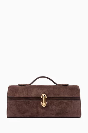 Slim Symmetry Pochette Top-handle Bag in Suede