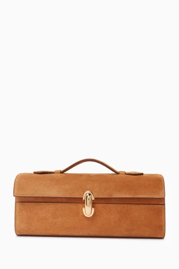 Slim Symmetry Pochette Top-handle Bag in Suede