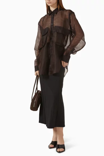Marron Oversized Shirt in Silk