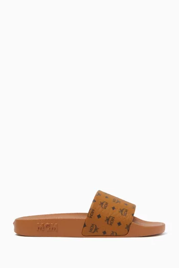 Visetos Slides in Coated-canvas & Rubber