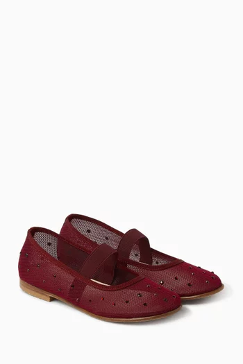 Barbara Rhinestone Sandals in Mesh
