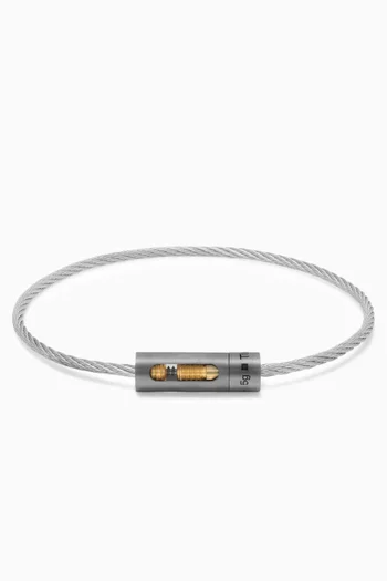 5g Cable Bracelet in 18kt Yellow Gold & Silver