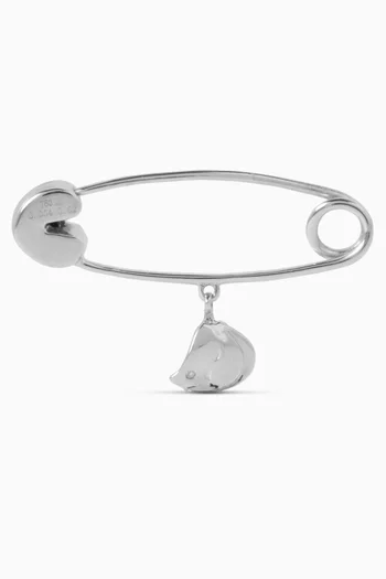 Sail Boat Baby Pin in 18kt White Gold