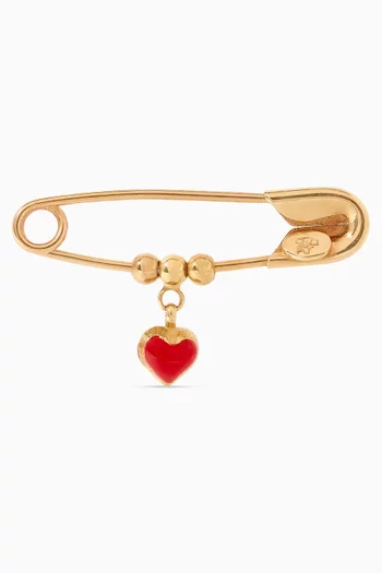 Heart Pin Brooch in 18kt Yellow Gold