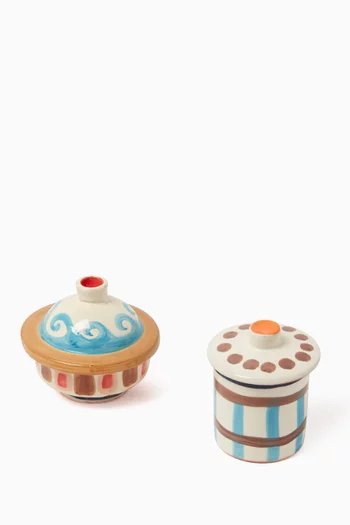 Leo Hand-painted Pots, Set of 2