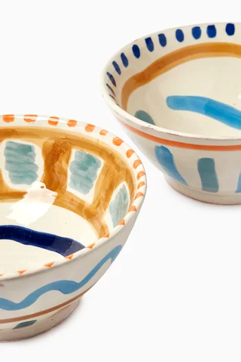Small Saladier Ceramic Bowls, Set of 2