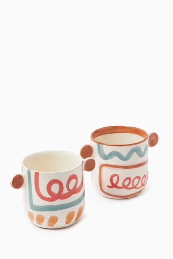 Les Visages Cups in Ceramic, Set of 2