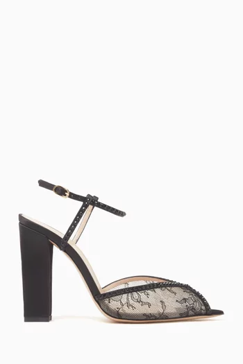 Katy 105 Pumps in Lace & Satin