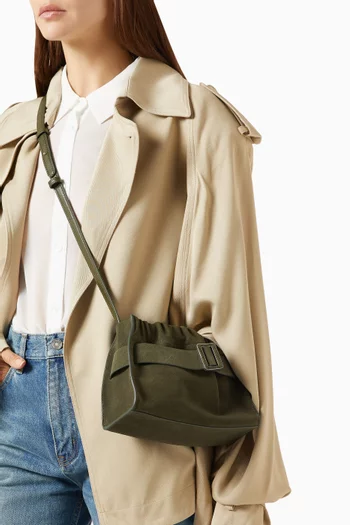 Square Scrunchy Bag in Calfskin Suede