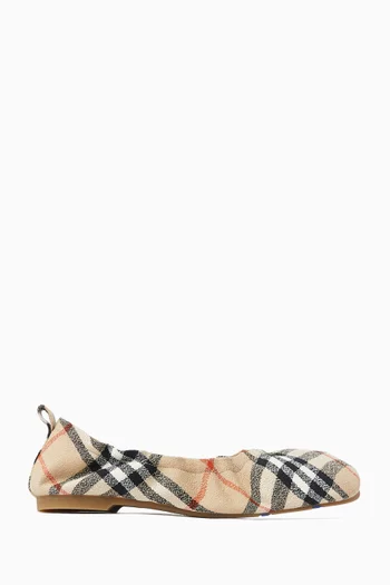 حذاء باليرينا بيبي بكعب مسطح صوف