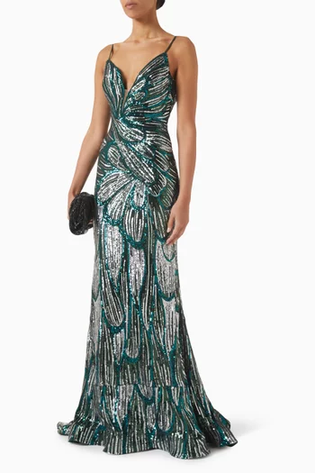 Sequin-embellished Mermaid Gown