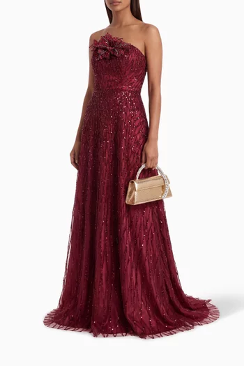 Bead-embellished Gown in Tulle