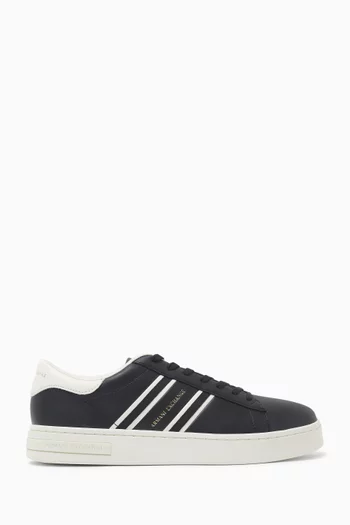 London Side Logo Sneakers in Faux Leather