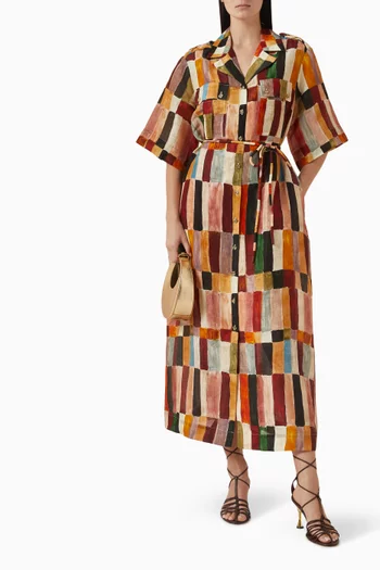 x LRNCE Marjorelle Shirtdress in Linen Blend