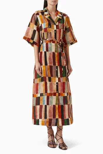 x LRNCE Marjorelle Shirtdress in Linen Blend