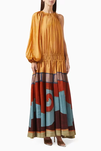 Desert One-shoulder Gown in Silk Blend