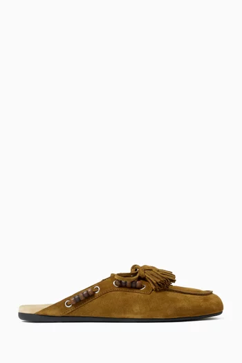 Mules in Suede Leather