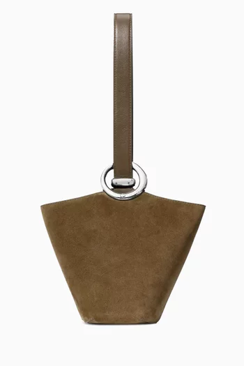 Halo Mini Bucket Bag in Suede