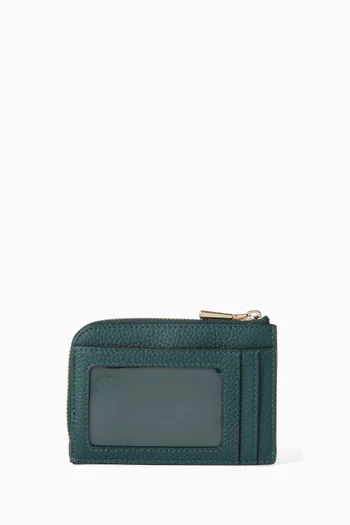 Mini Zip Card Case in Leather