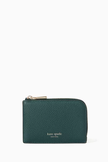 Mini Zip Card Case in Leather