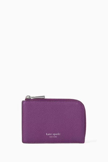 Mini Zip Card Case in Leather