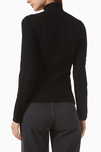 Lace Turtleneck Top in Rayon Blend