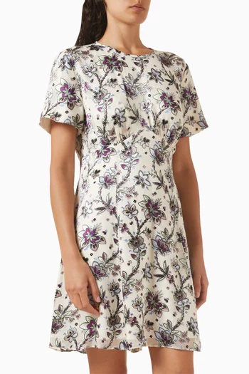 Empire Waisted Mini Dress in Satin