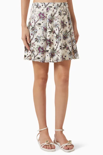 Devore Mini Skirt in Satin