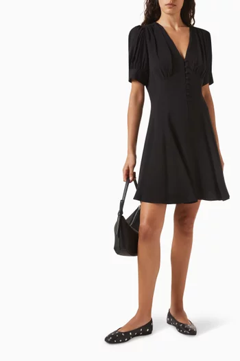 Fluid Puff Sleeve Mini Dress