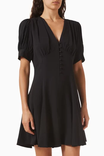 Fluid Puff Sleeve Mini Dress