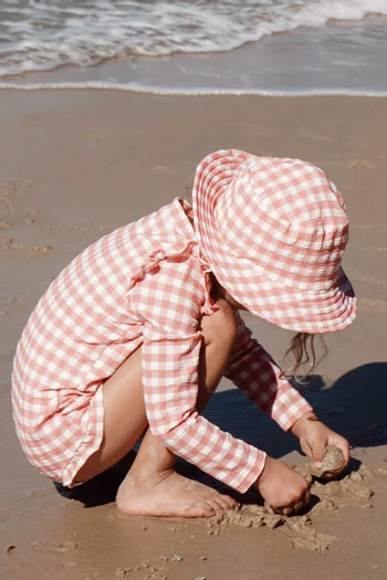 Gingham Bucket Hat in Organic Cotton