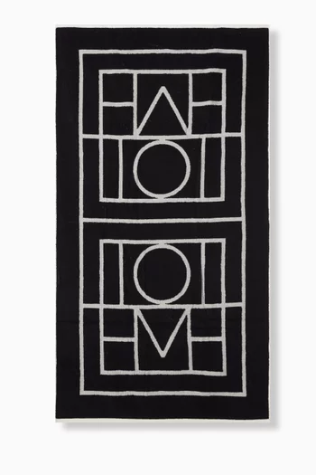 Monogram Jacquard Beach Towel in Organic Cotton
