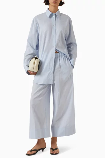 Wide-leg Summer Pants in Cotton Blend