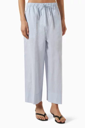 Wide-leg Summer Pants in Cotton Blend