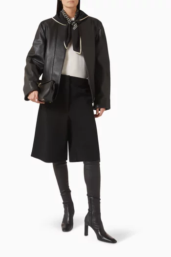 Minimal Biker Jacket in Leather