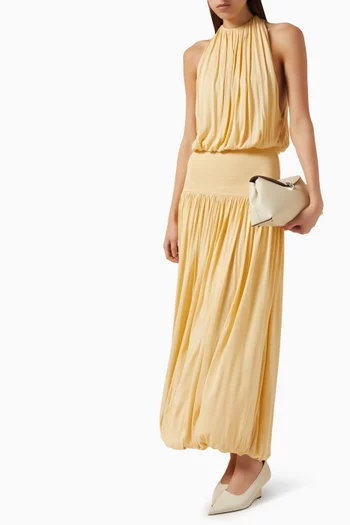 Soft Gathered Dress in Viscose