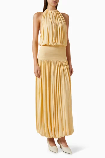 Soft Gathered Dress in Viscose