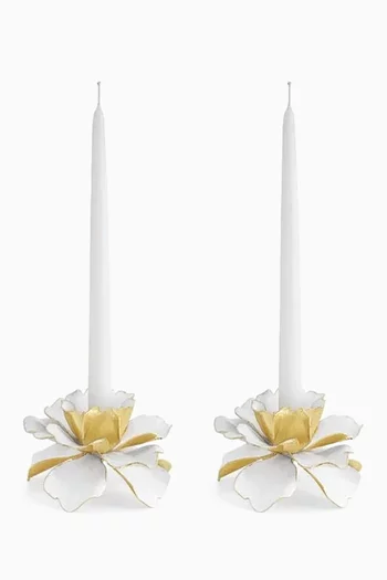 Gardenia Candleholders, Set of 2