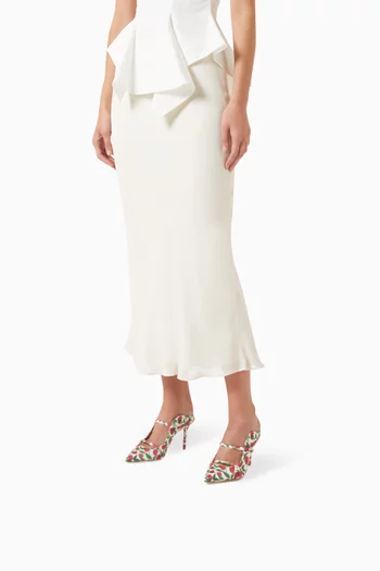 Maureen 85 Mules in Tulip Canvas