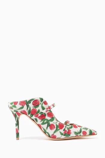 Maureen 85 Mules in Tulip Canvas