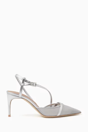 Valeria 70 Pumps in Organza & Leather